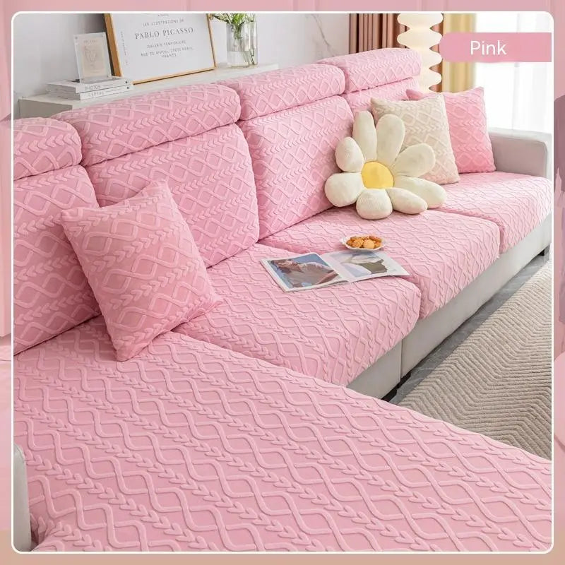 Housse Assise Canapé Velours ZELTA Qingbo Cherry Pink-S 65to85x65to85x5to20cm