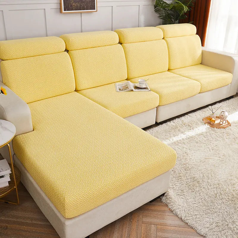 Housse Assise Canapé Polaire SOFACOVER Lemon Yellow-Plus Size-S