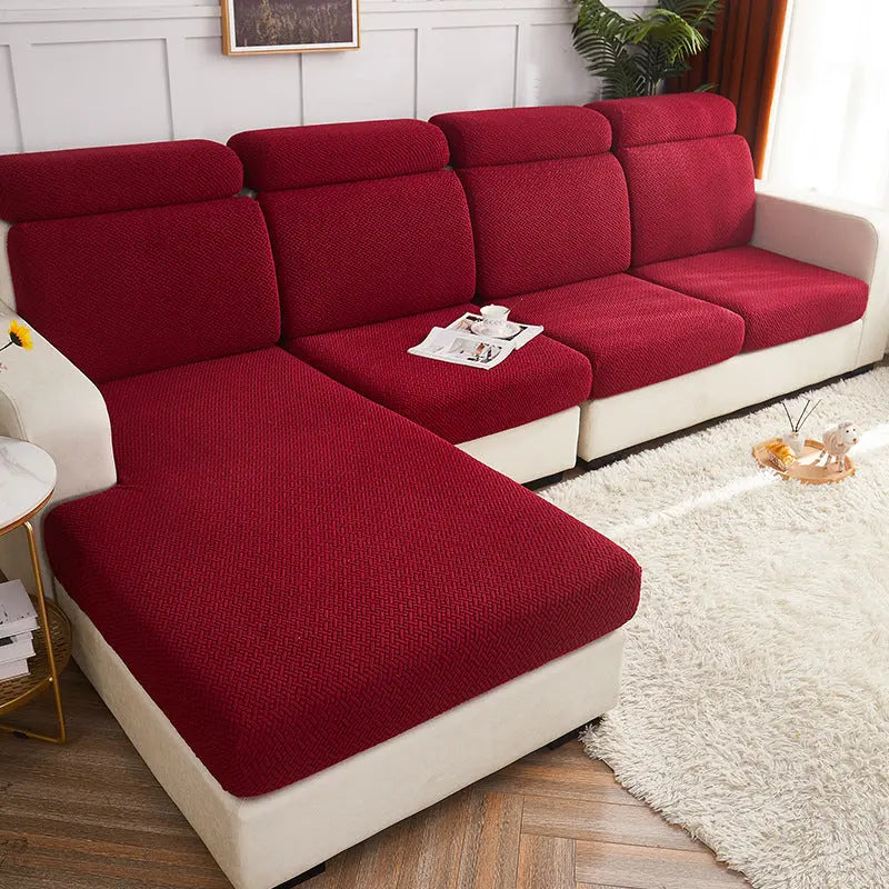 Housse Assise Canapé Polaire SOFACOVER Wine red-Headrest-S