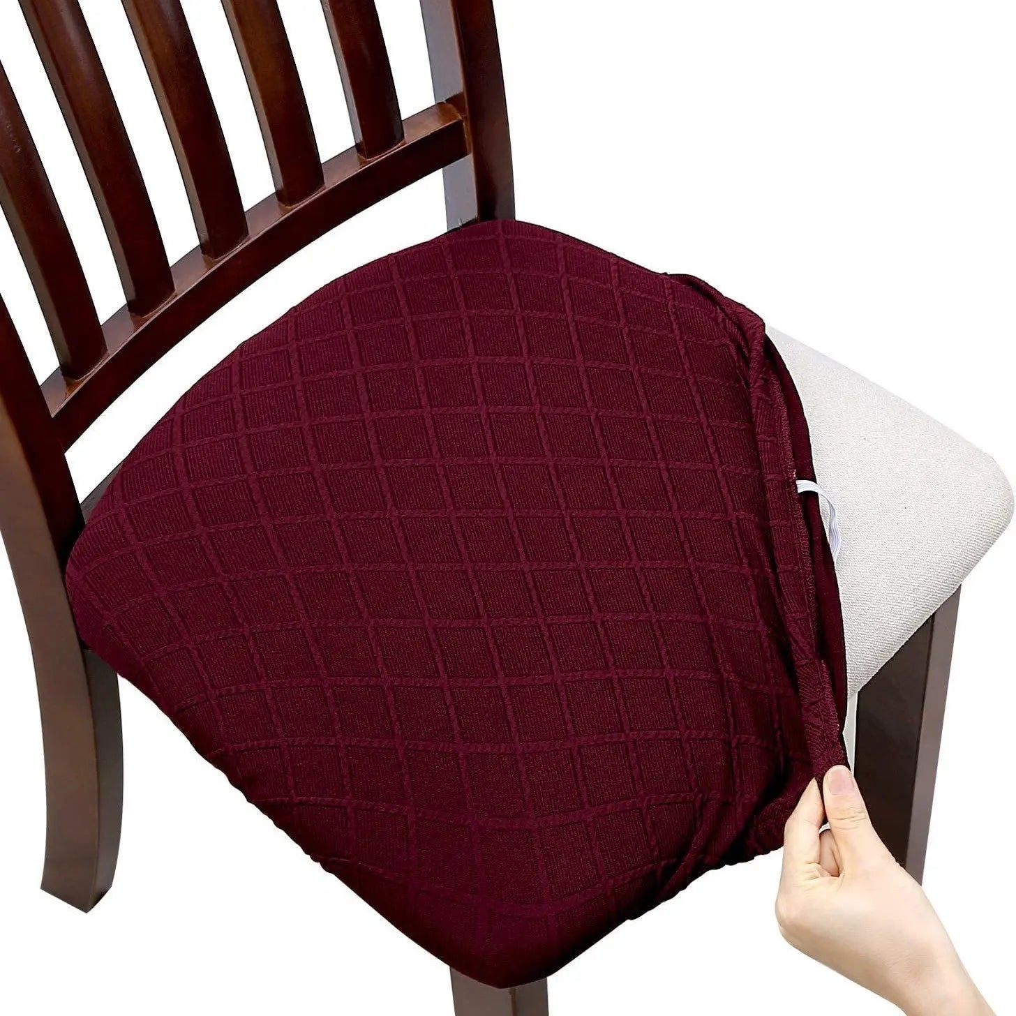 Housse Assise Chaise Moderne DIAMARA Wine Red-04 Style
