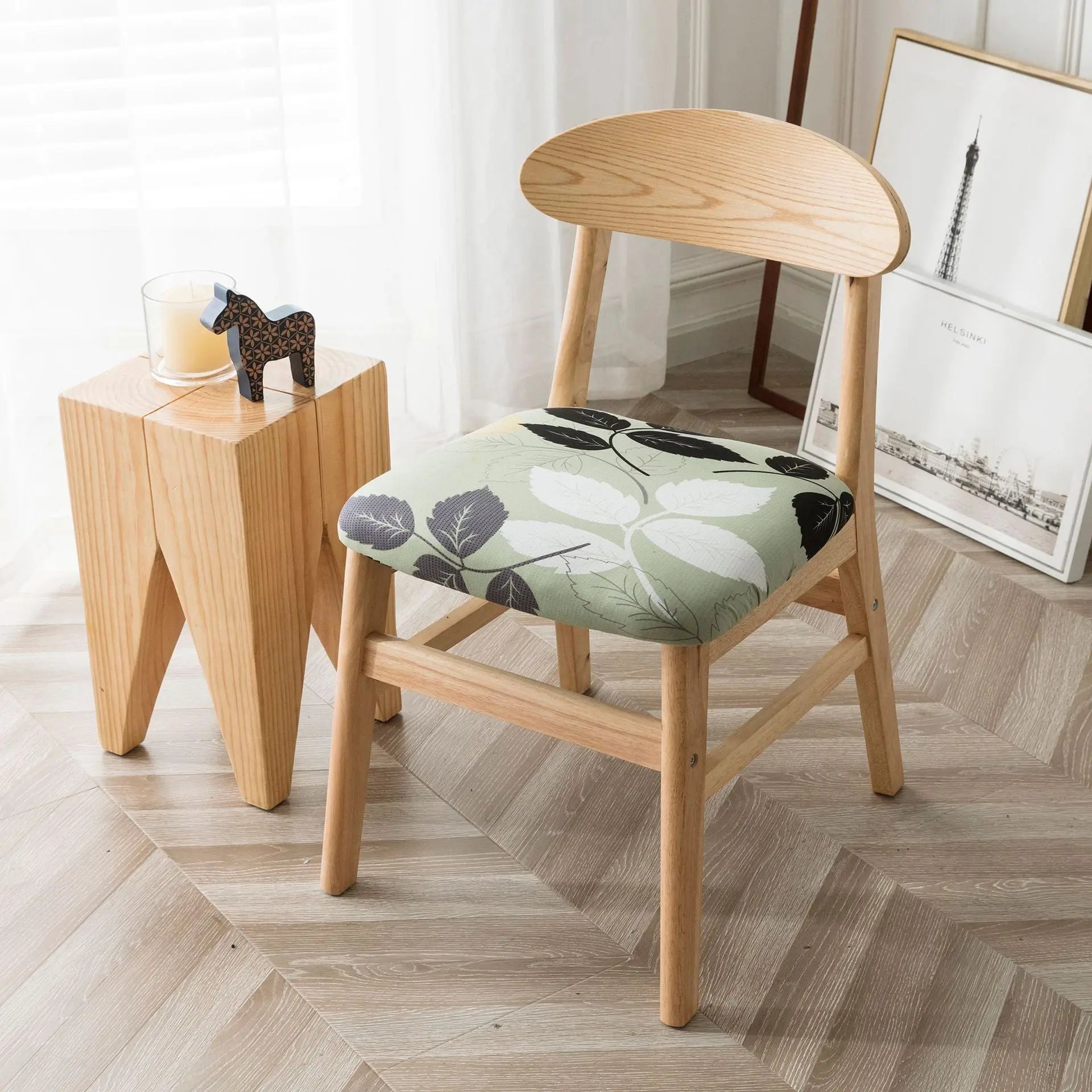 Housse Assise Chaise Scandinave POLY-NORD Leaf autumn-45x50cm