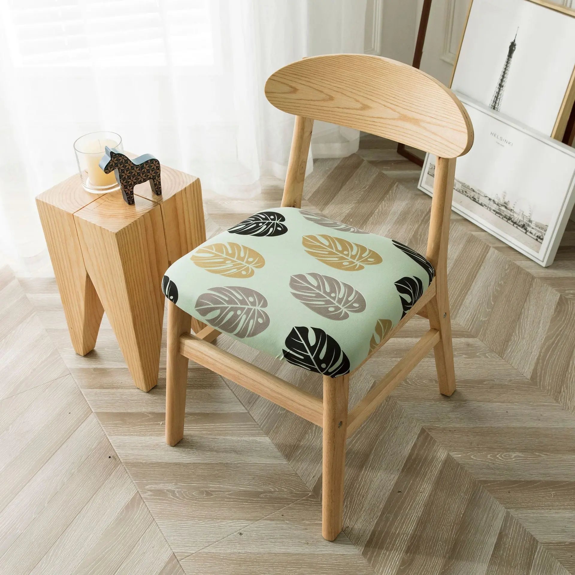 Housse Assise Chaise Scandinave POLY-NORD Love home-45x50cm