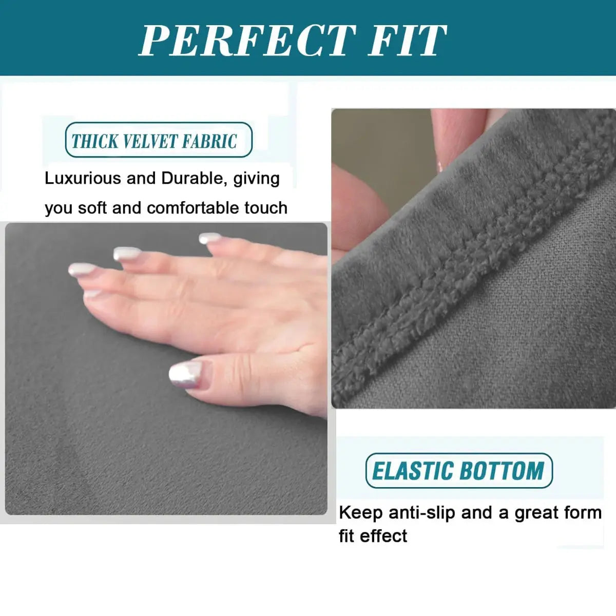 Housse Banquette Velours Extensible FOLINA