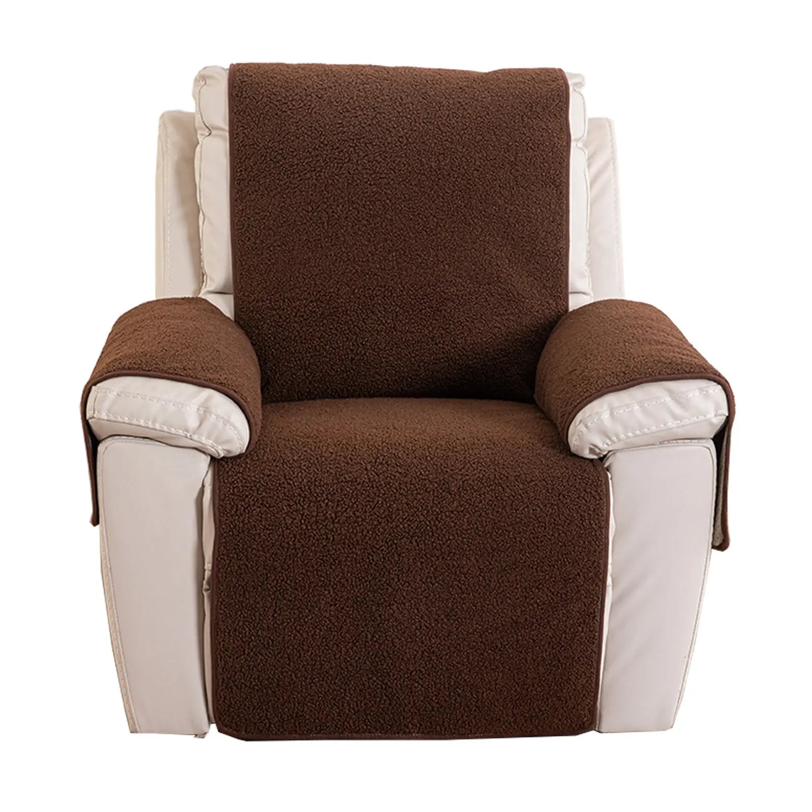 Housse Canapé Moderne AJOS Lambswool Recliner Cover Brown-22x85