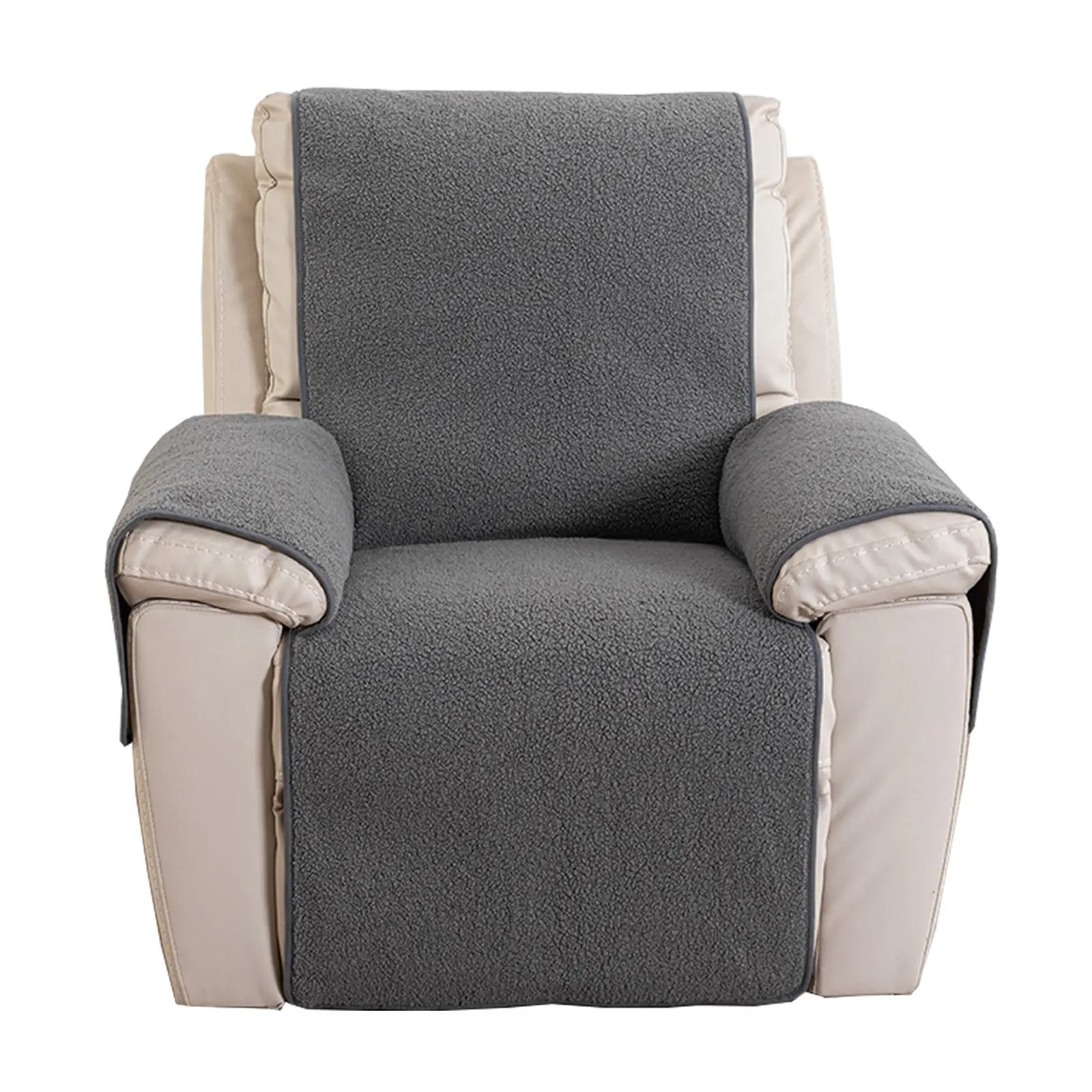 Housse Canapé Moderne AJOS Lambswool Recliner Cover Gray-22x85
