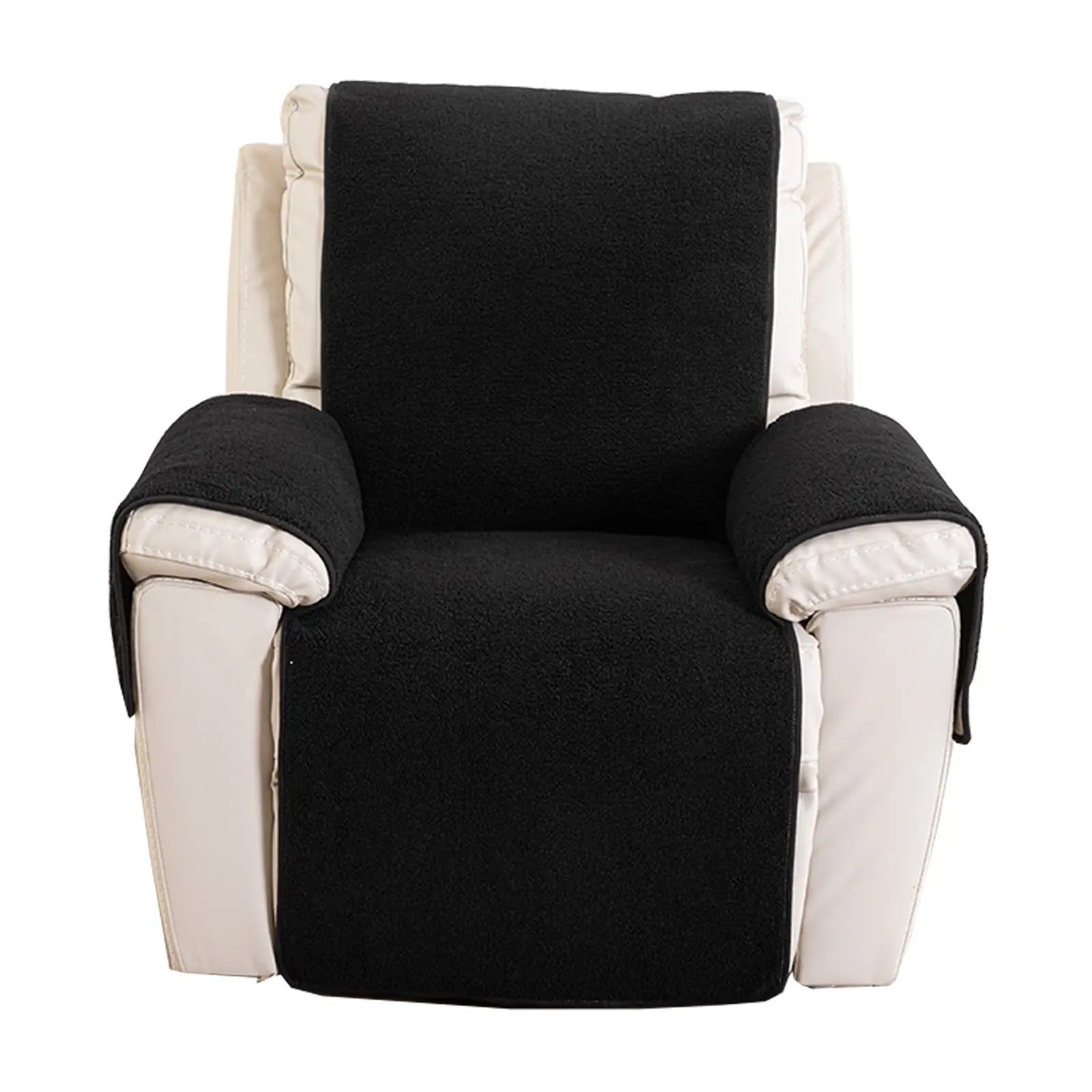 Housse Canapé Moderne AJOS Lambswool Recliner Cover Black-30x91