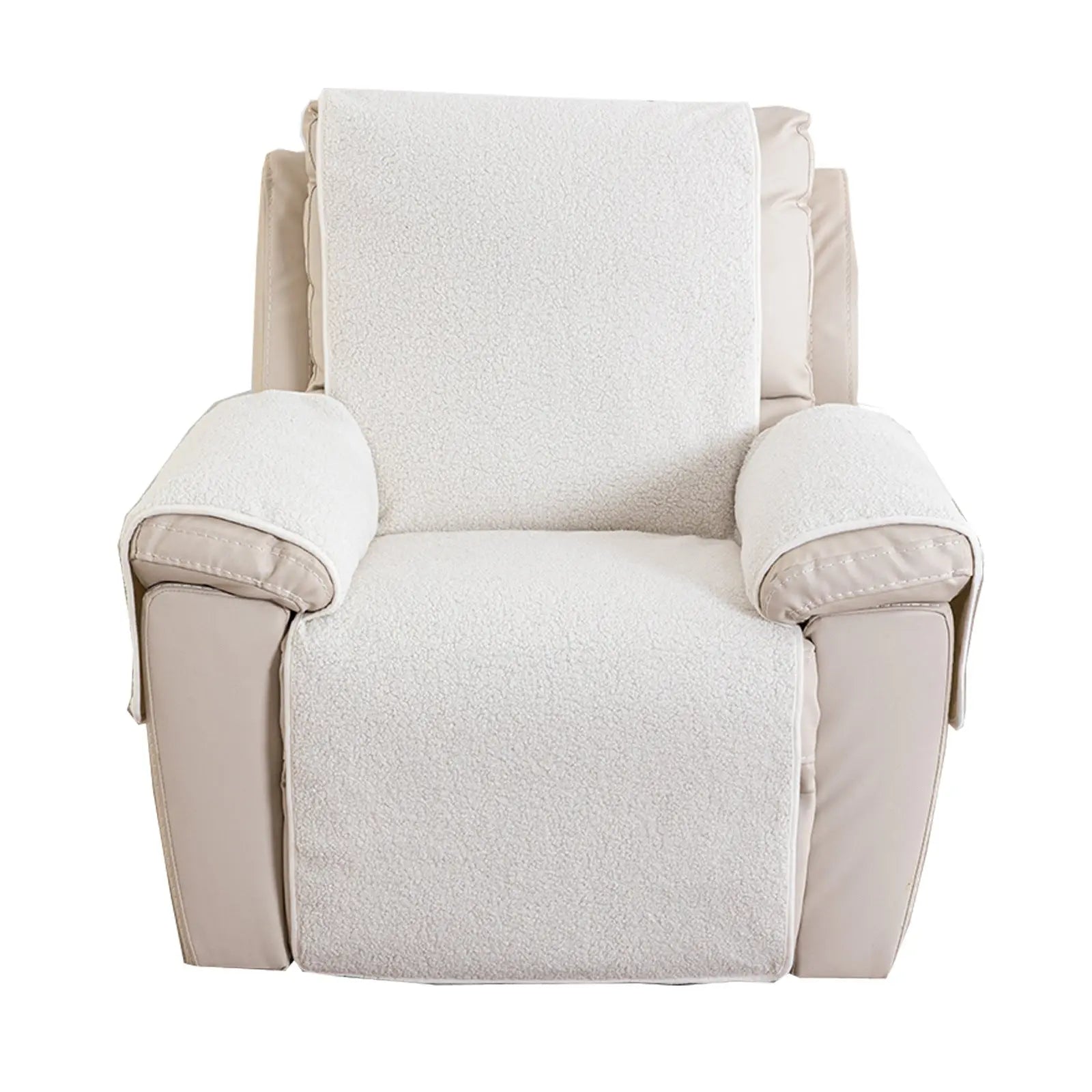 Housse Canapé Moderne AJOS Lambswool Recliner Cover White-30x91