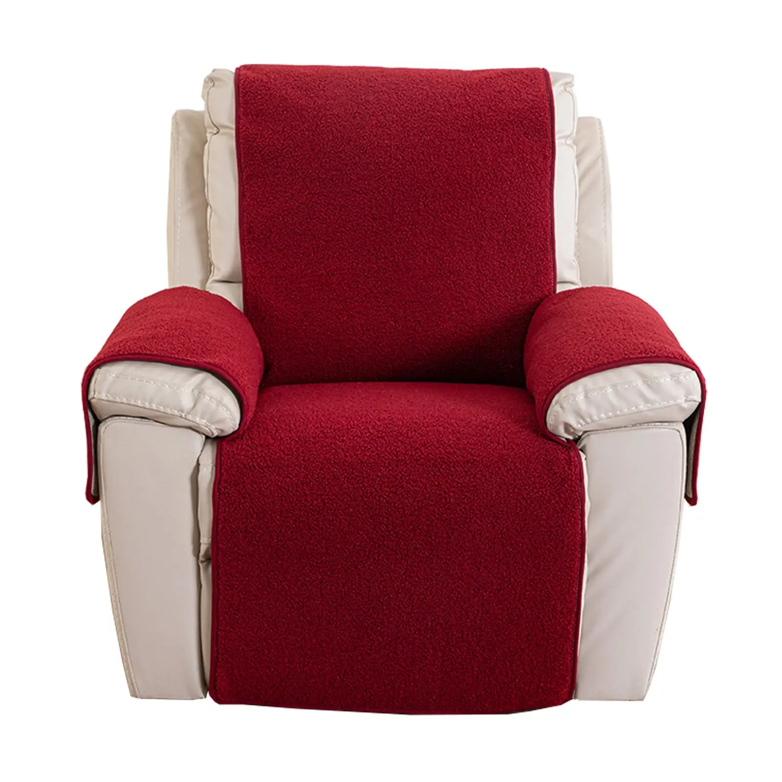 Housse Canapé Moderne AJOS Lambswool Recliner Cover Red-22x85