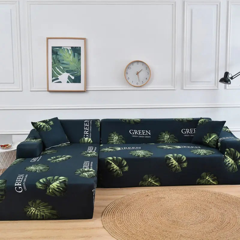 Housse Canapé Moderne NOVALUX Monstera Green-Quad 230to300