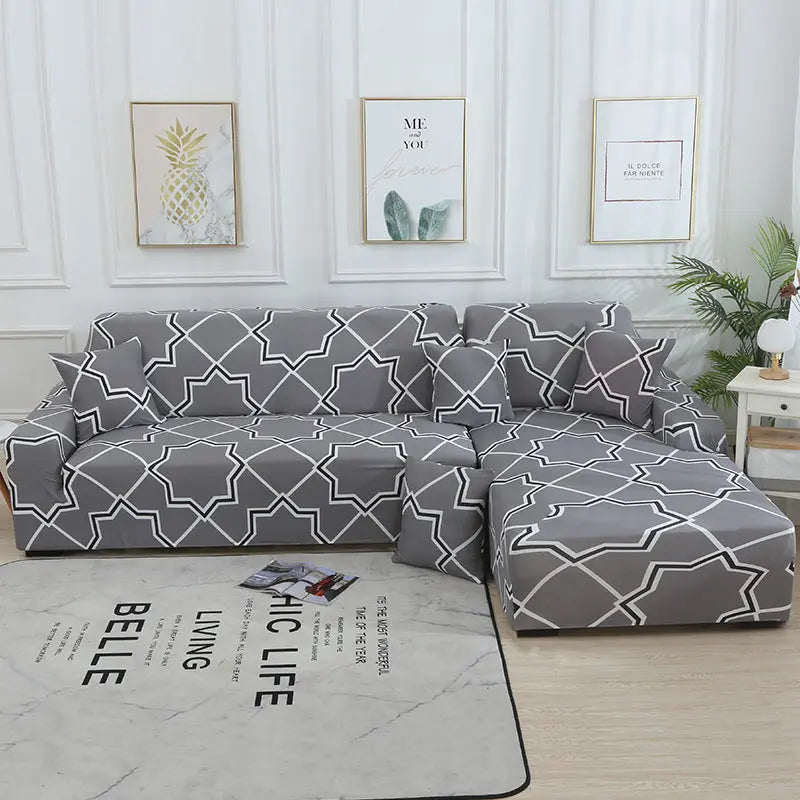 Housse Canapé Modulaire SOFANGEO Geometric time and space-235to300cm