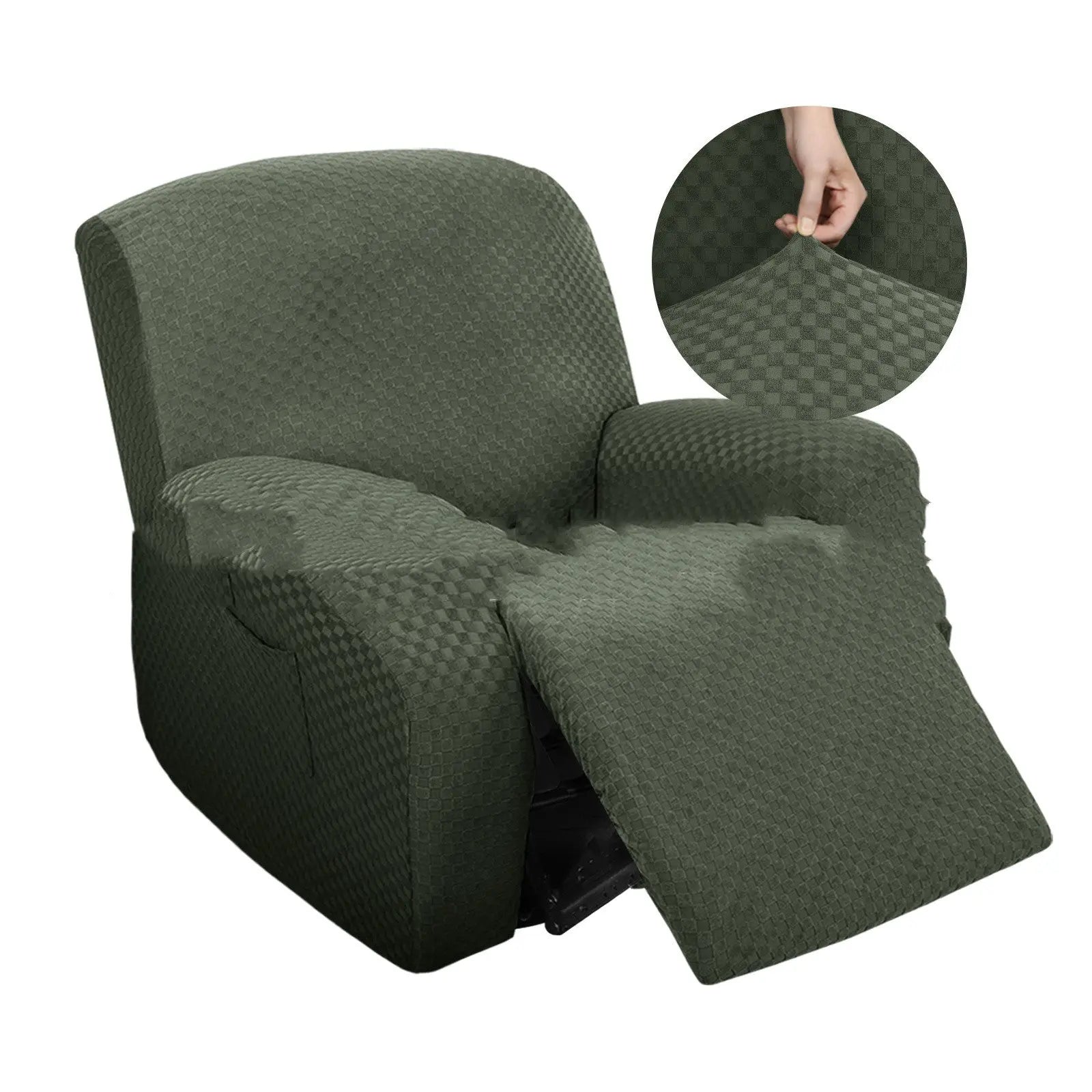 Housse Canapé Relax Extensible PALOMA Army Green-Single Seat