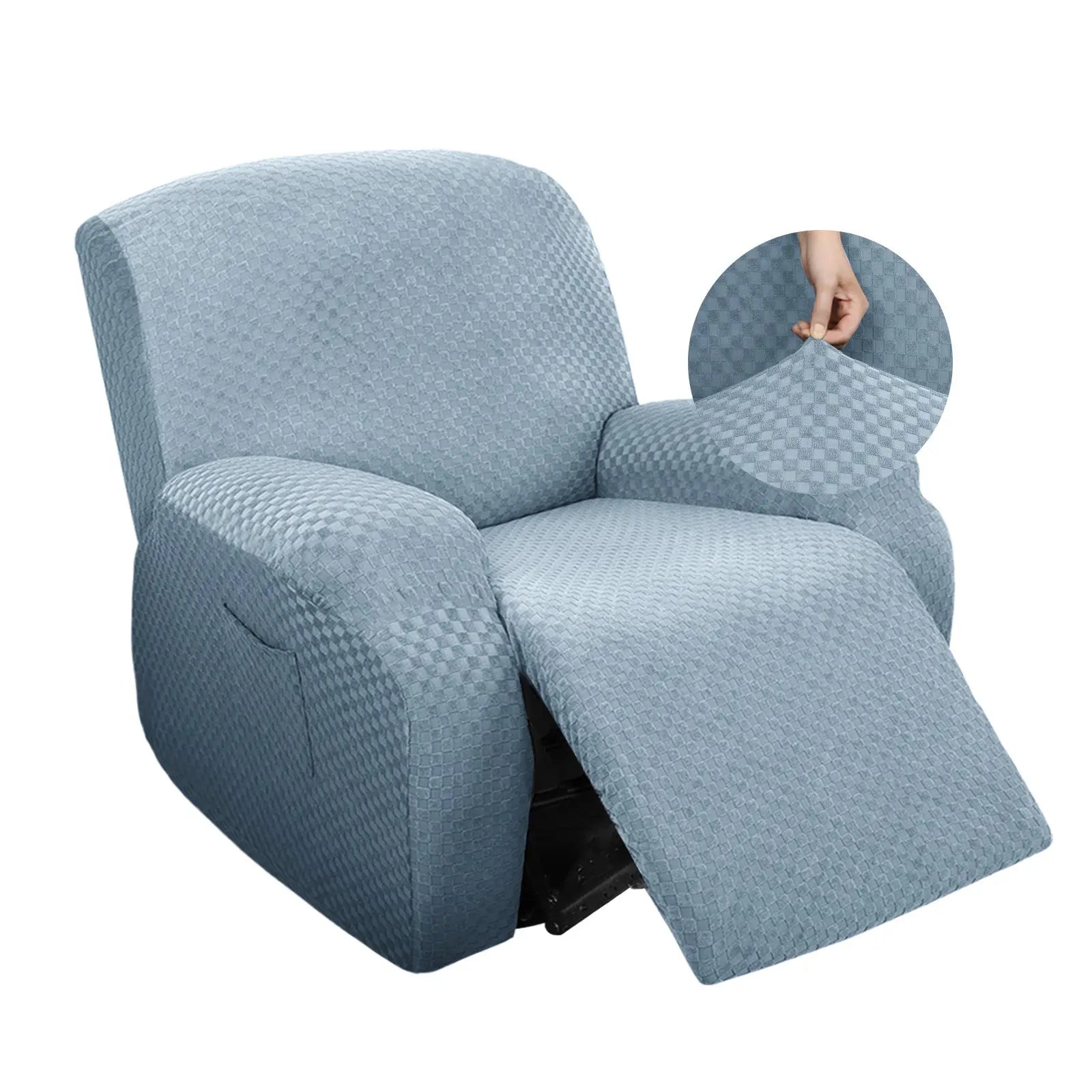 Housse Canapé Relax Extensible PALOMA Light Blue-Single Seat