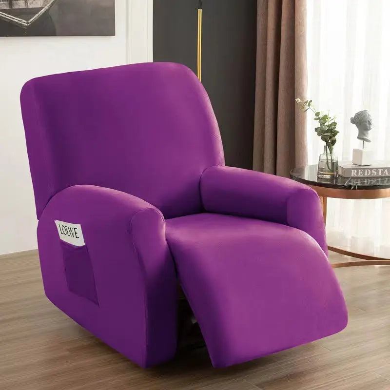 Housse Canapé Velours Élastique FOXVEL Purple-Chivas Regal single seat