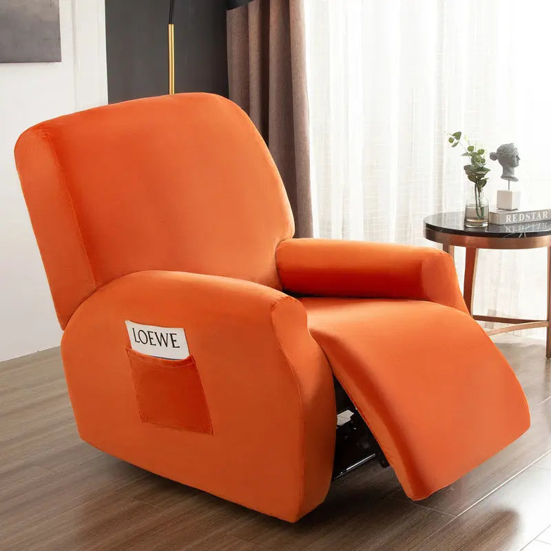 Housse Canapé Velours Élastique FOXVEL Orange-Chivas Regal single seat