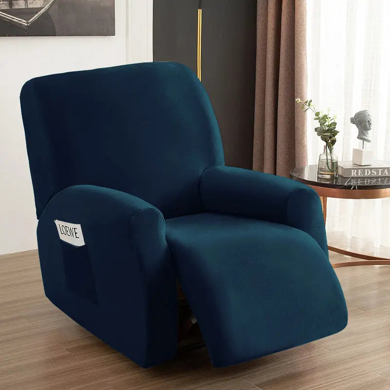 Housse Canapé Velours Élastique FOXVEL Dark Blue-Chivas Regal single seat