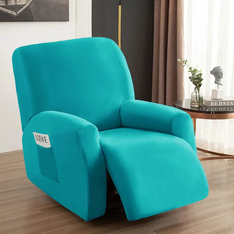 Housse Canapé Velours Élastique FOXVEL Sky Blue-Chivas Regal single seat