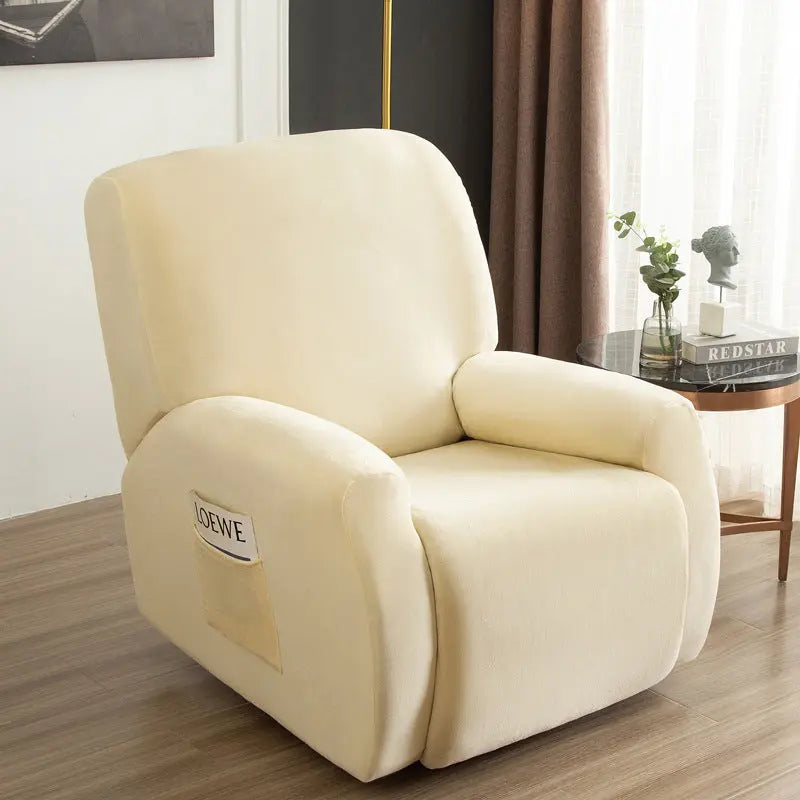 Housse Canapé Velours Élastique FOXVEL Beige-Chivas Regal single seat