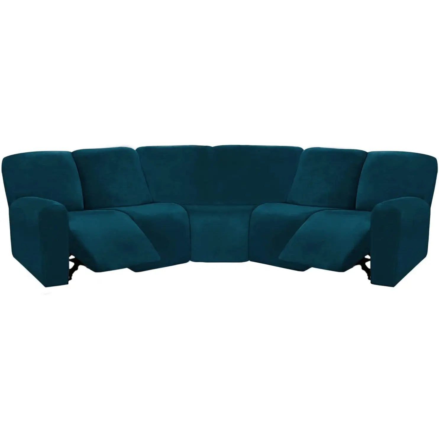 Housse Canapé Velours Moderne LUNARA Deep Water Blue-Single Corner 1 Piece Set