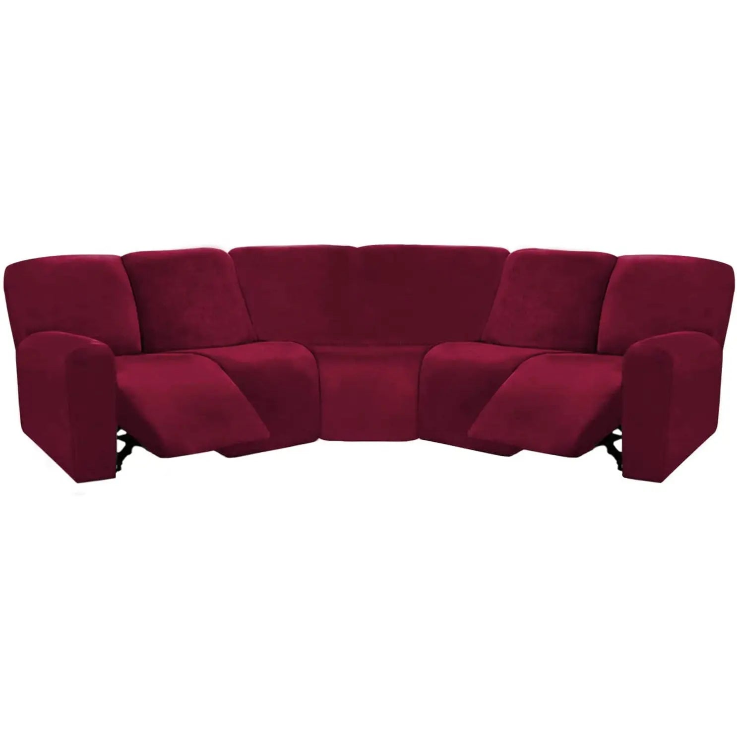 Housse Canapé Velours Moderne LUNARA Wine Red-7 Piece Set