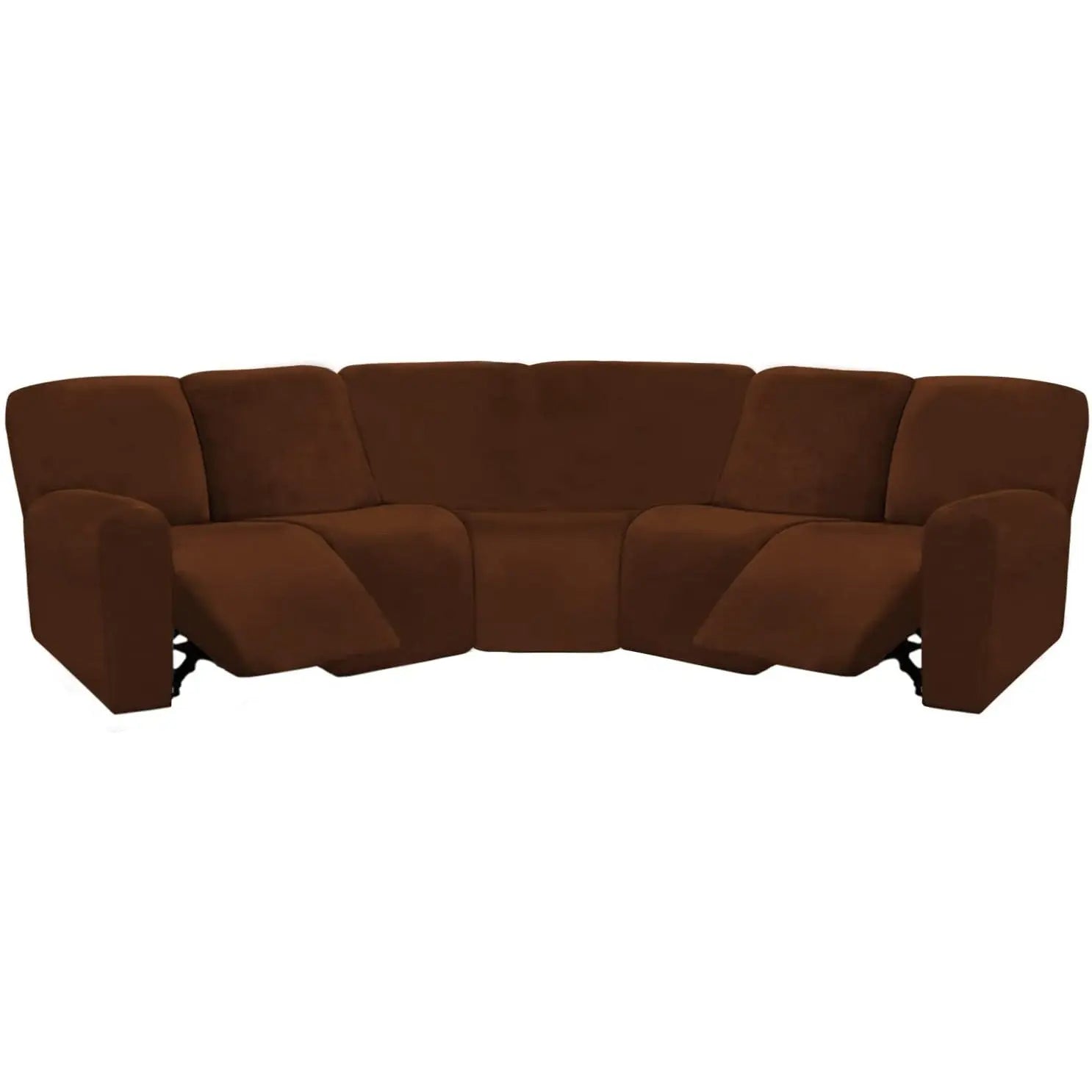 Housse Canapé Velours Moderne LUNARA Dark Brown-Single Corner 1 Piece Set