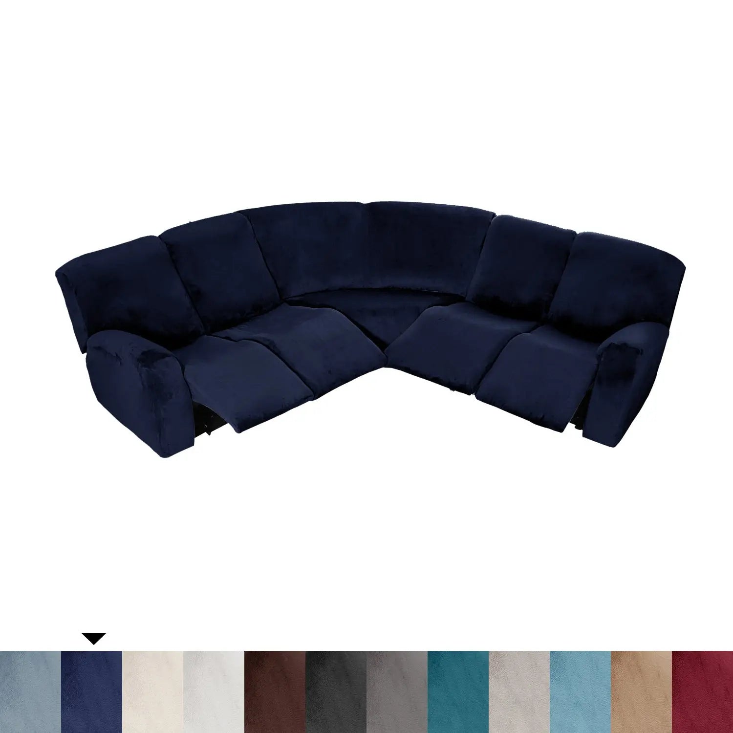 Housse Canapé Velours Moderne LUNARA Navy Blue-7 Piece Set