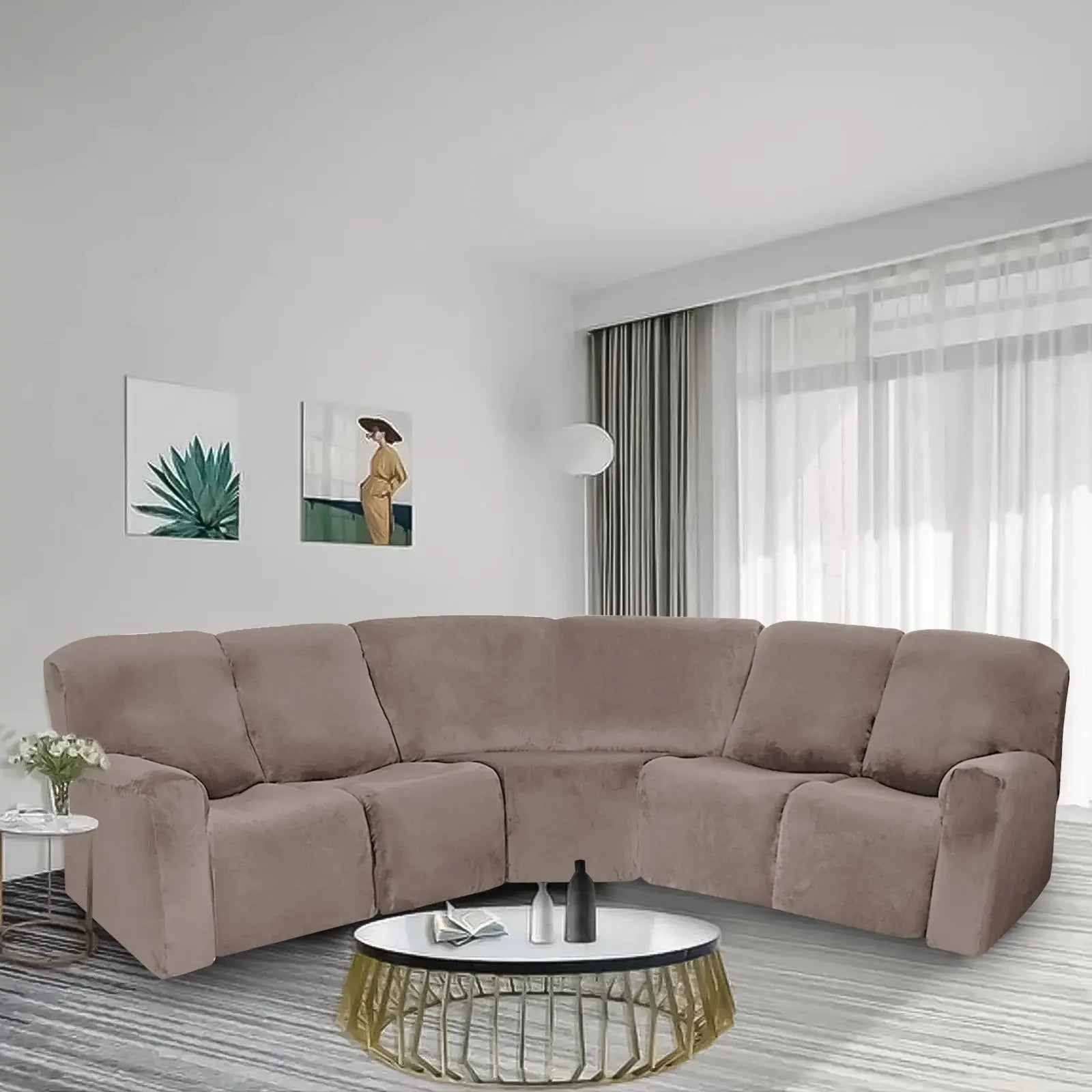 Housse Canapé d'Angle 5 Places COUVSOFT Housse de France