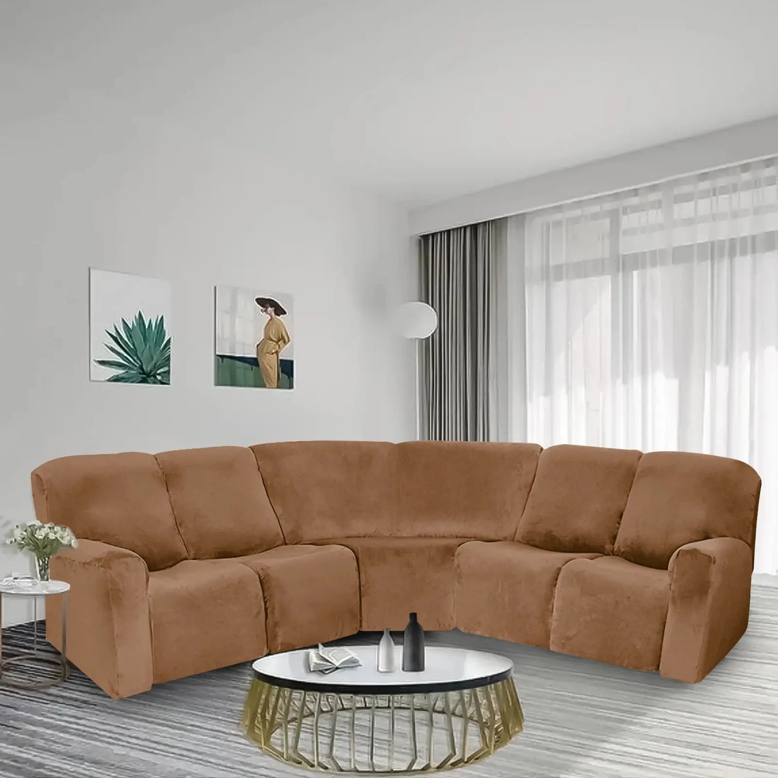 Housse Canapé d'Angle 5 Places COUVSOFT Housse de France