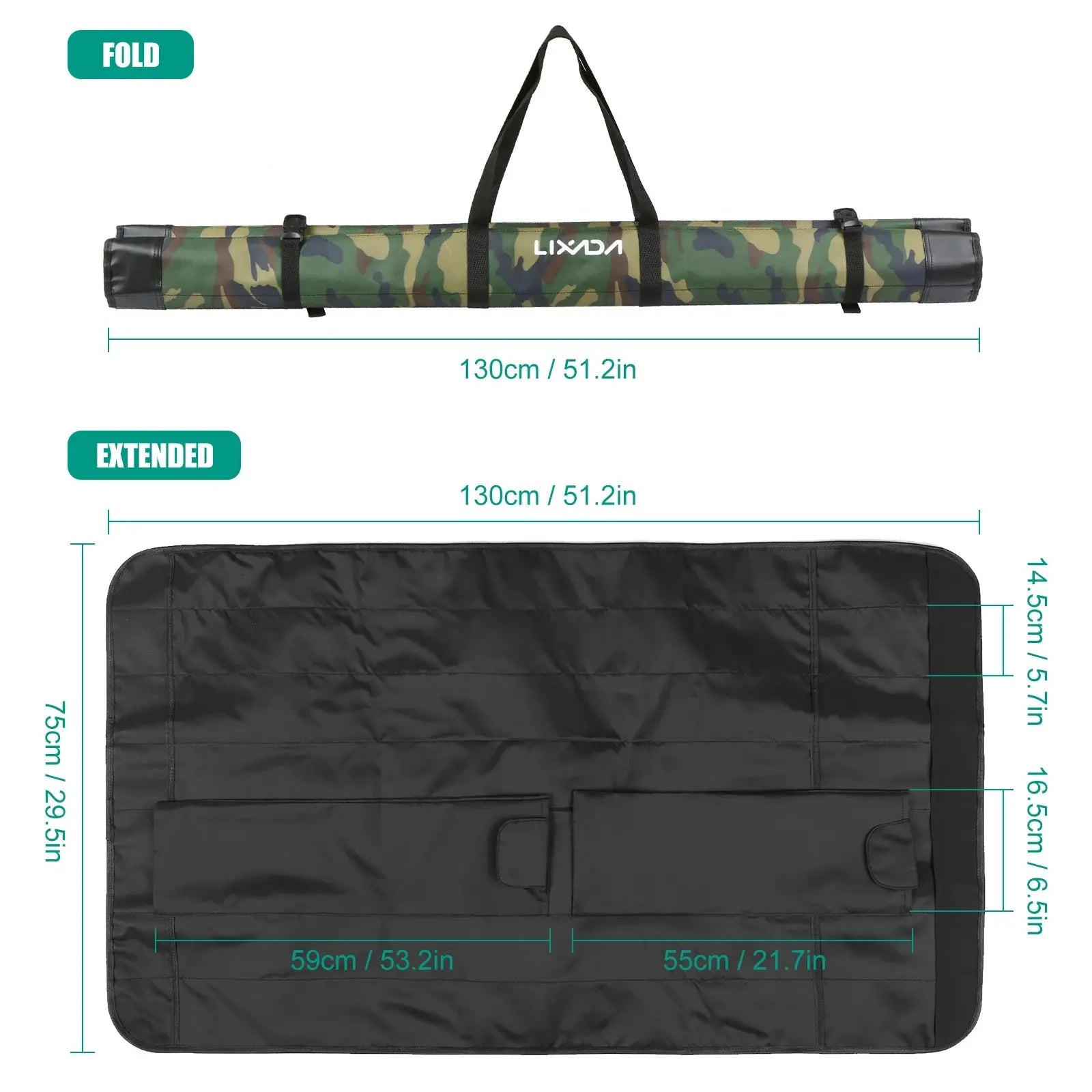 Housse Canne Pêche Nylon Pliable XELIN Housse de France