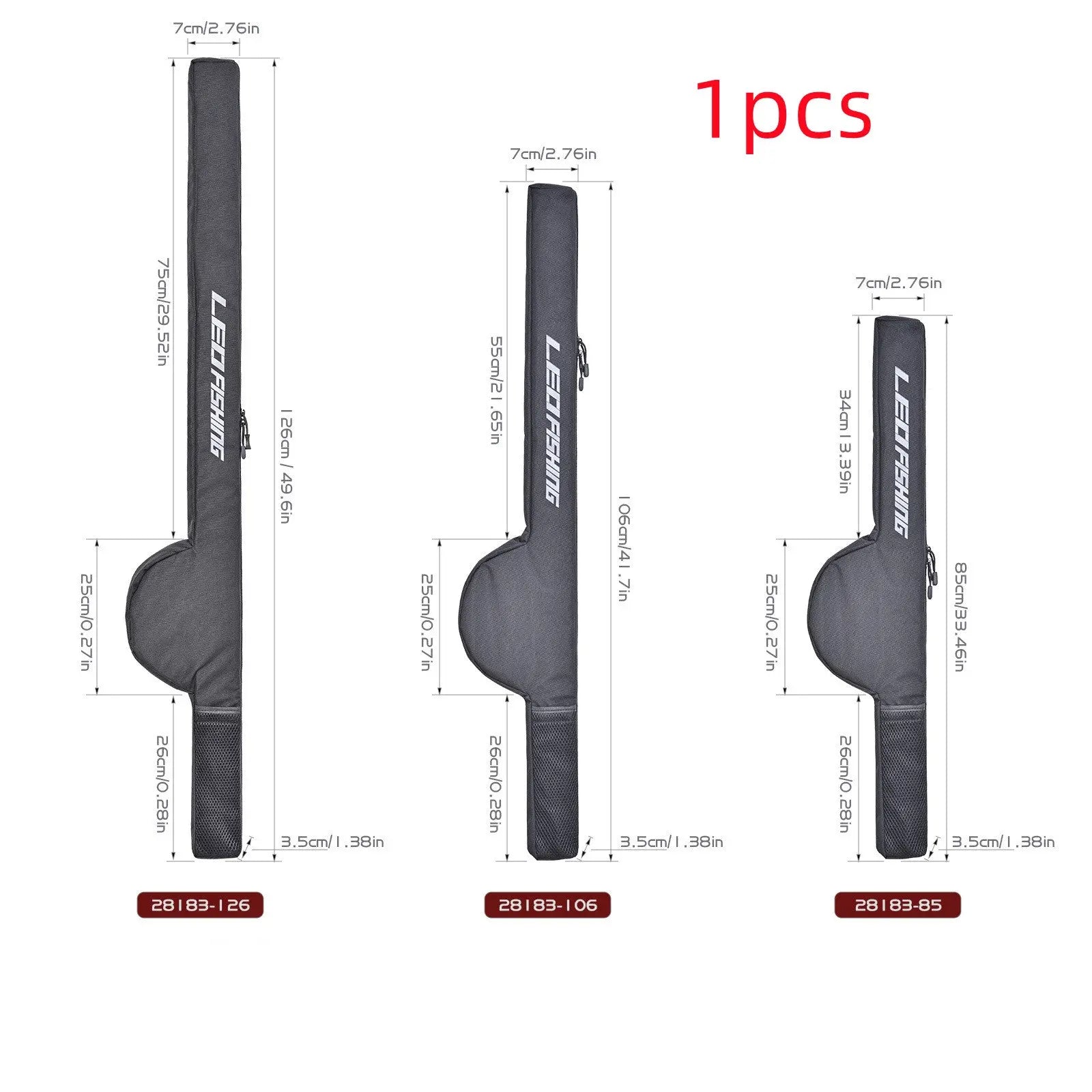 Housse Canne à Pêche Oxford MARINA Black-126cm