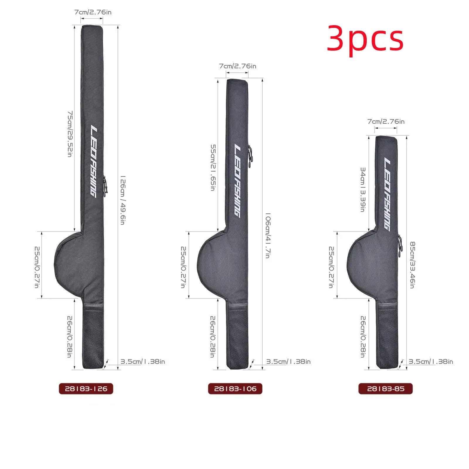 Housse Canne à Pêche Oxford MARINA Black-3piece set