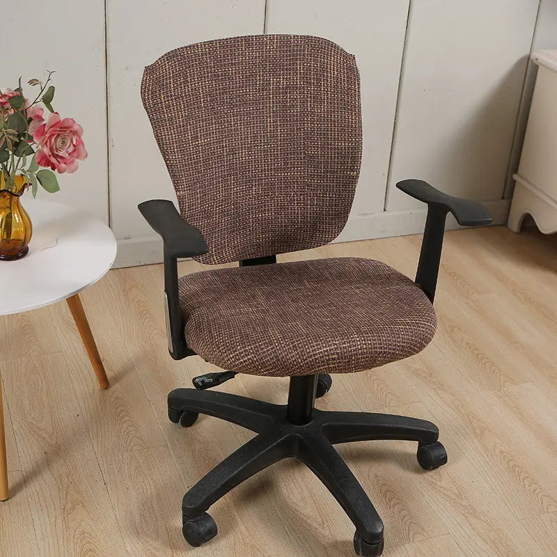 Housse Chaise Moderne STRIPES Linen Coffee-Split Chair Cover