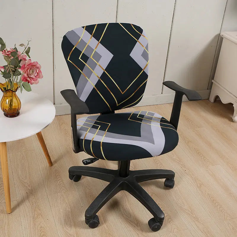 Housse Chaise Moderne SWIRL Trendy Rhombus-Split Chair Cover