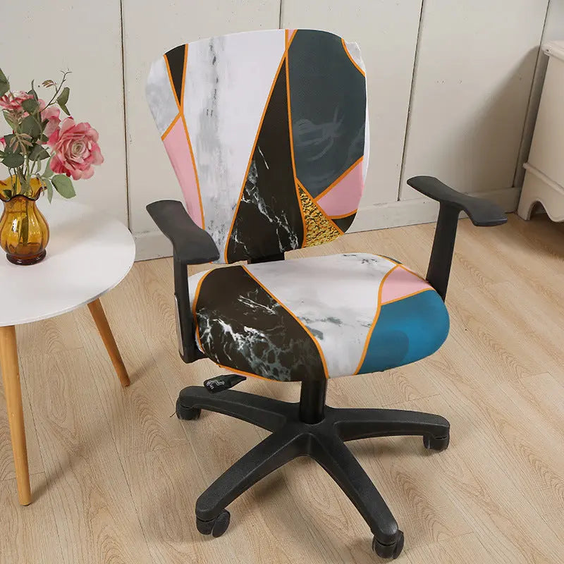 Housse Chaise Moderne SWIRL Checkered Diary-Split Chair Cover