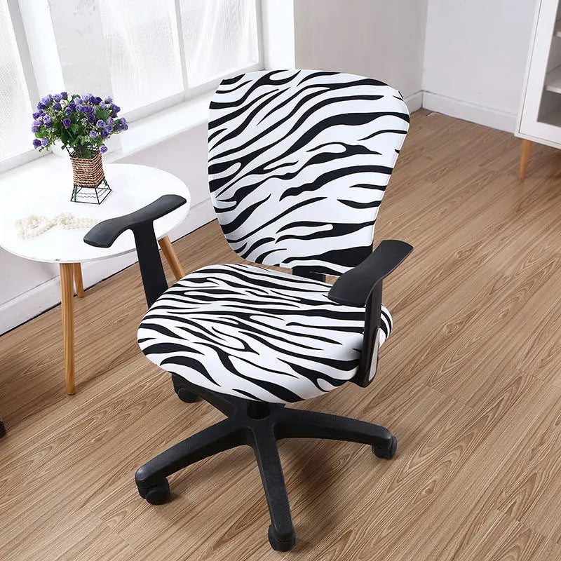 Housse Chaise Moderne SWIRL Zebra Pattern-Split Chair Cover