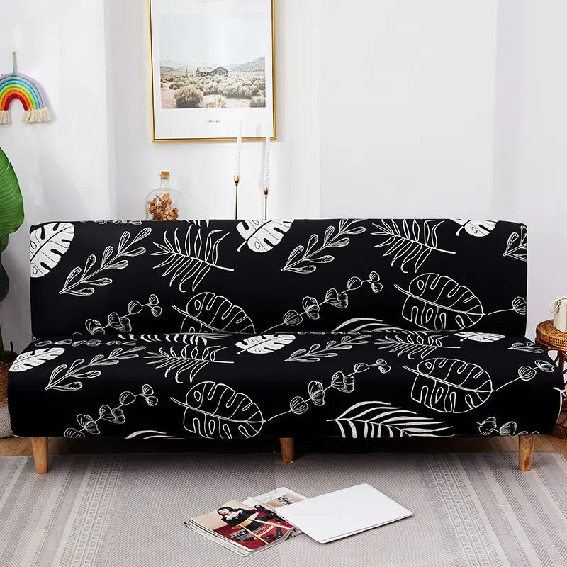 Housse Clic Clac Imprimée SOLIA Black Leaf-Pillow Cover