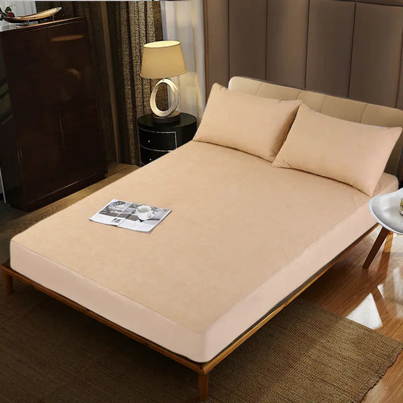 Housse De Matelas Polyester Coton BLISSY Beige-180x200+30cm