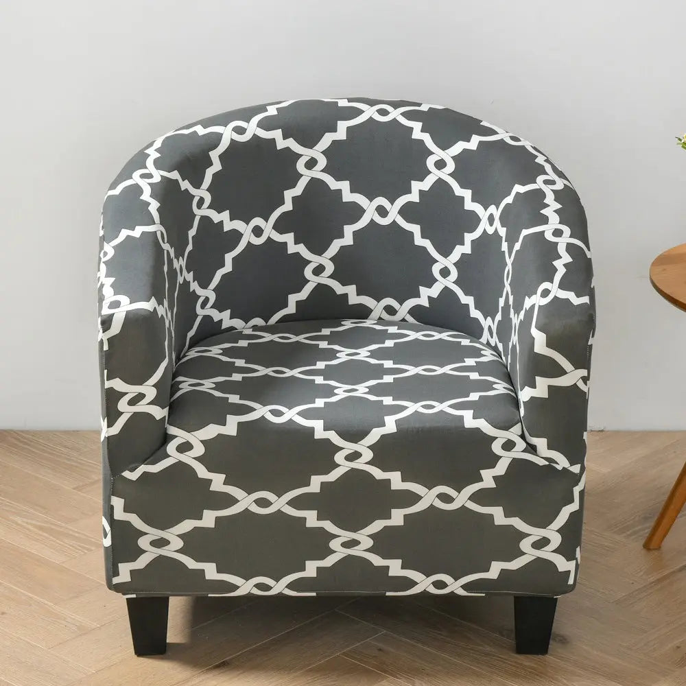 Housse Fauteuil Antidérapant SPADIN Rattan pattern grey