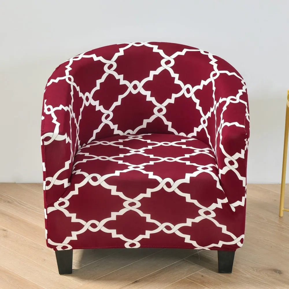 Housse Fauteuil Antidérapant SPADIN Rattan pattern red