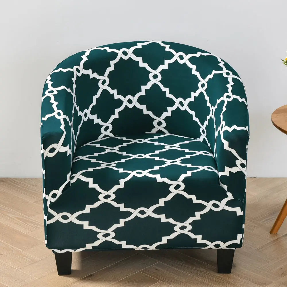 Housse Fauteuil Antidérapant SPADIN Rattan pattern blue