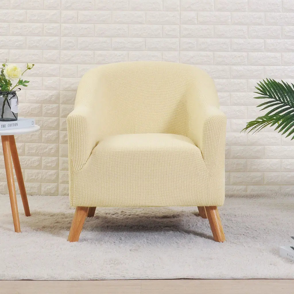 Housse Fauteuil Cabriolet Moderne SILINA Yellow Jade Rice Grain-Round Sofa Cover