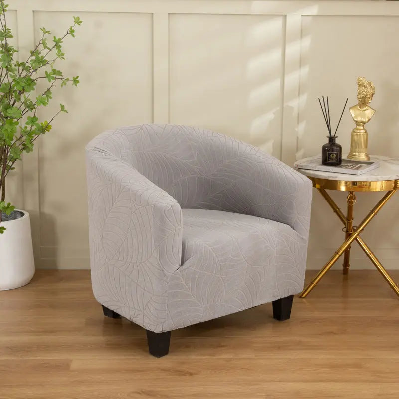 Housse Fauteuil Jacquard EMERALD Light Gray-Semicircle Regular Size