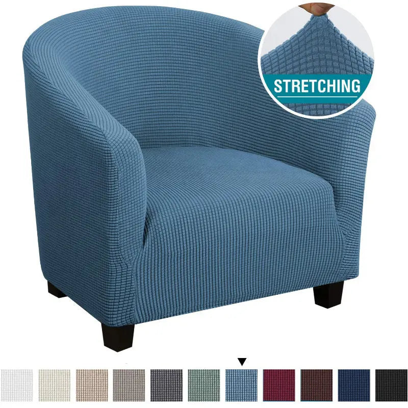 Housse Fauteuil Stretch PINELEX Dust blue-Card seat sofa
