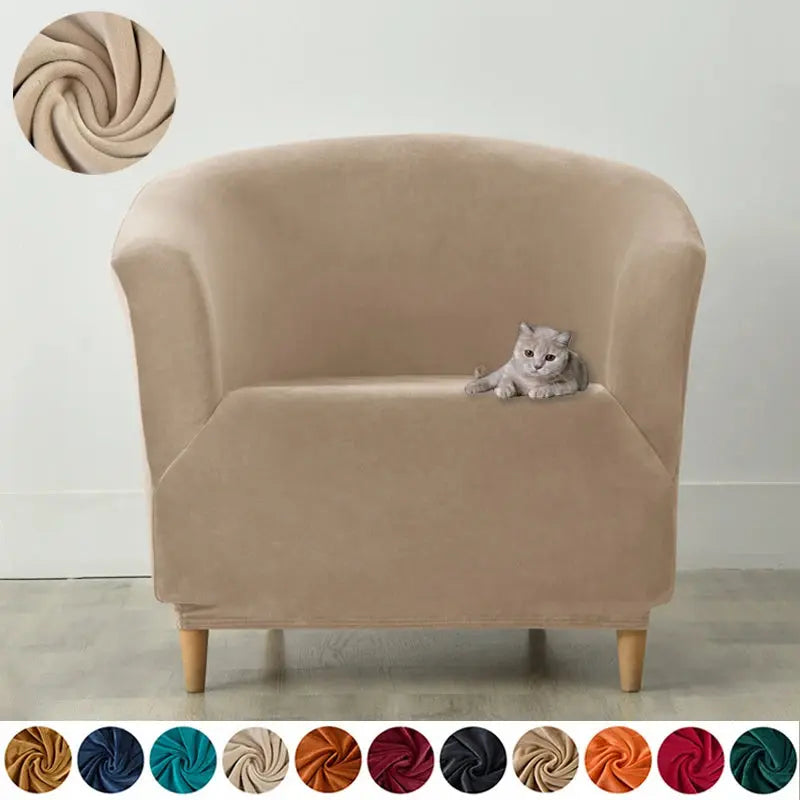 Housse Fauteuil Club Velours Anti-Gliss COVIA Housse de France