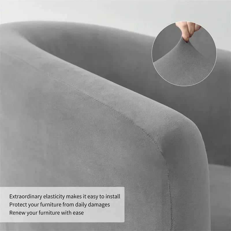 Housse Fauteuil Club Velours Anti-Gliss COVIA Housse de France