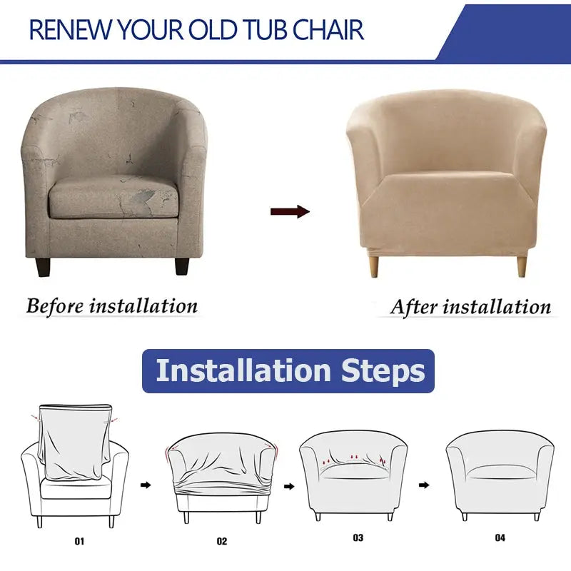 Housse Fauteuil Club Velours Anti-Gliss COVIA Housse de France