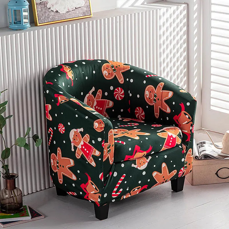 Housse Fauteuil Noël FestiveSNOW Christmas Gift-Double layer sofa cover