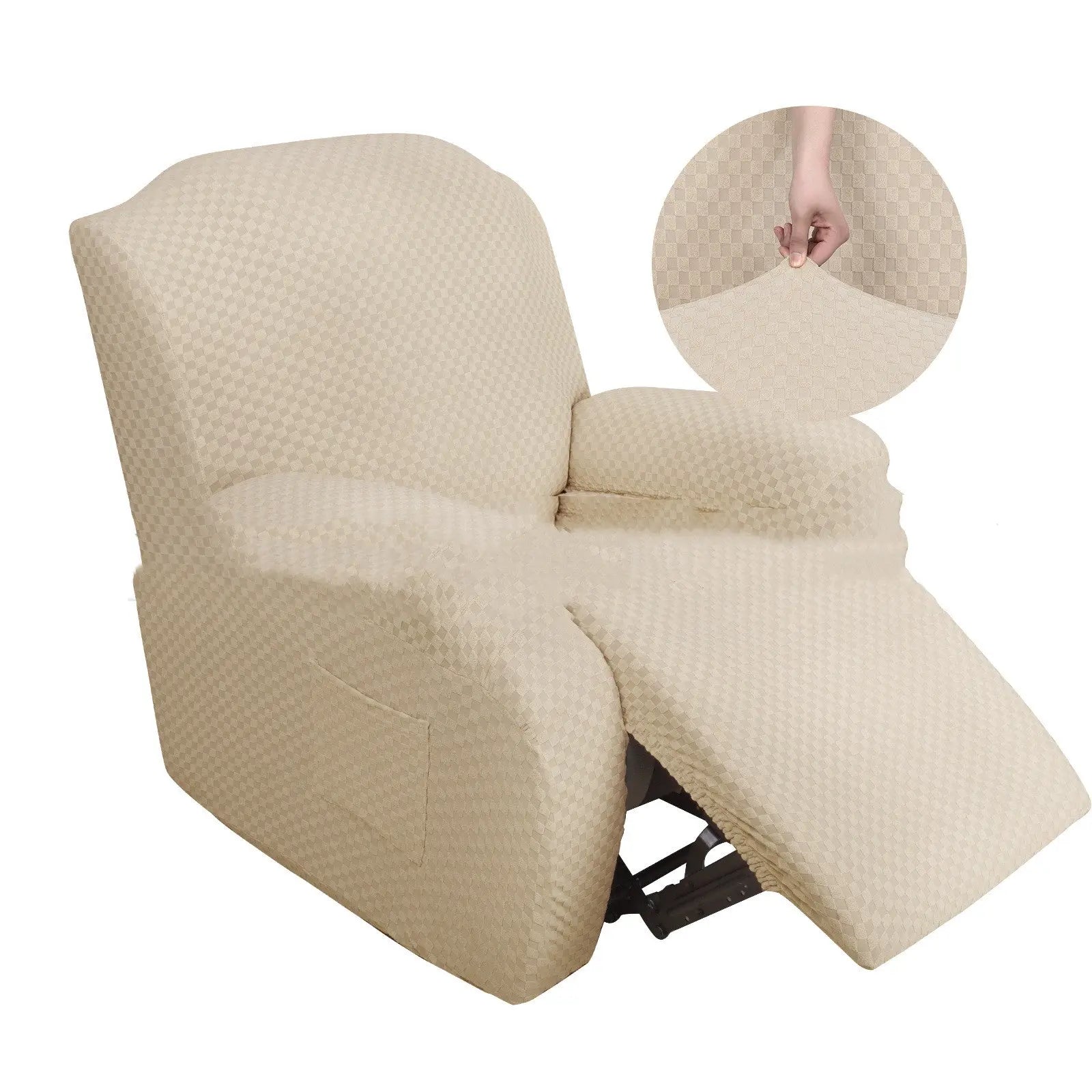 Housse Fauteuil Relax Moderne INICIO Light Beige-Single Seat