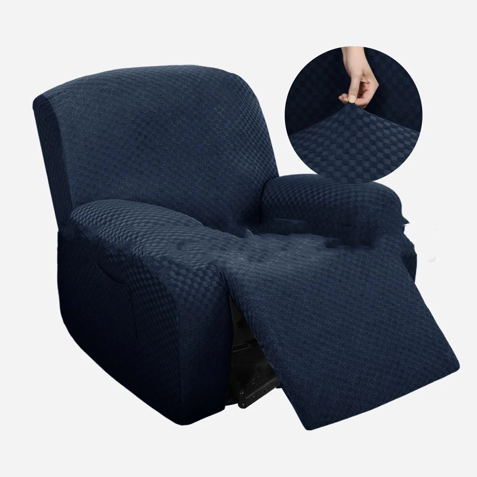 Housse Fauteuil Relax Moderne INICIO Navy Blue-Single Seat