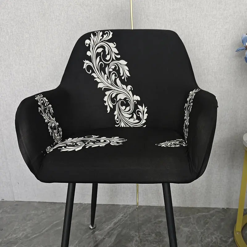 Housse Chaise Moderne POINS Black And White Wings-F36 50