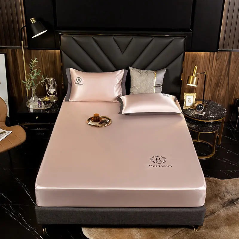 Housse Matelas Bambou Embroidery NOVILO Pink jade-2.0m